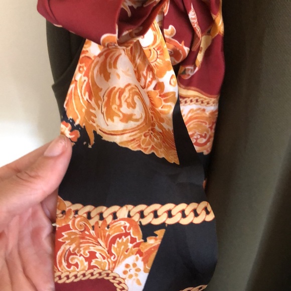 Zara Olive green dress with tie - Picture 3 of 8